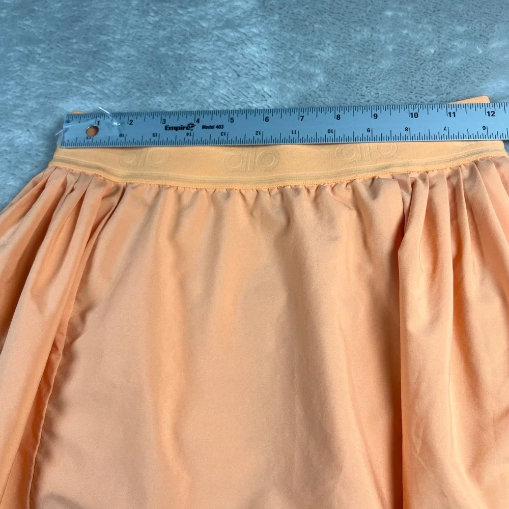 Alo Yoga Women's S Aces Tennis Skirt Peach Orange Pleated Skort Activewear